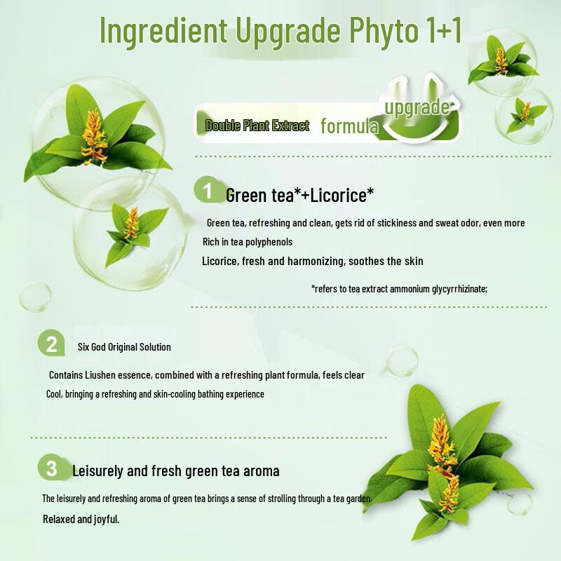 Liu Shen Cooling Refreshing Shower Gel (Green Tea & Licorice) 2 X 200ml