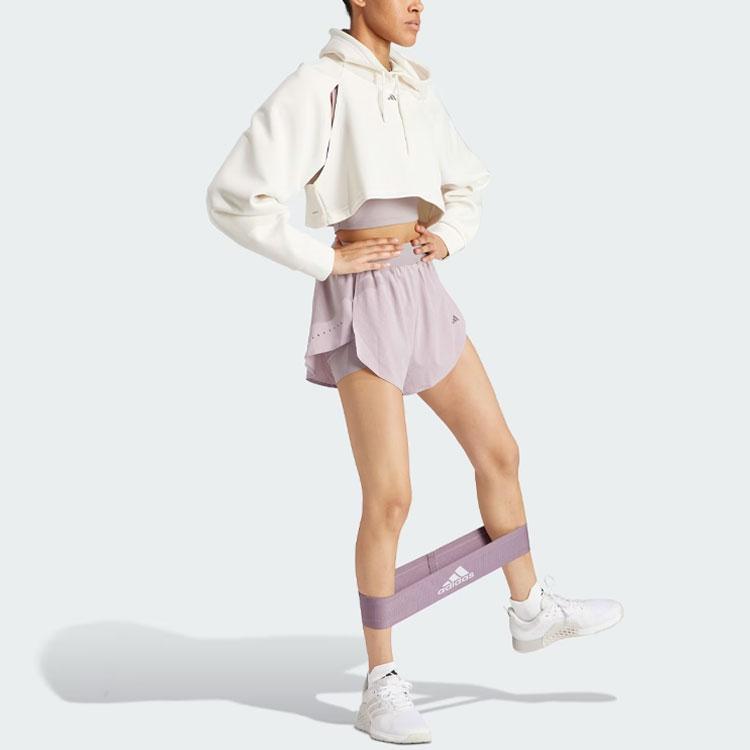 Adidas Designed For Training Heat.Rdy Hiit 2-In-1 Shorts With Elastic Waist Women Bottoms Light-Purple IU1140