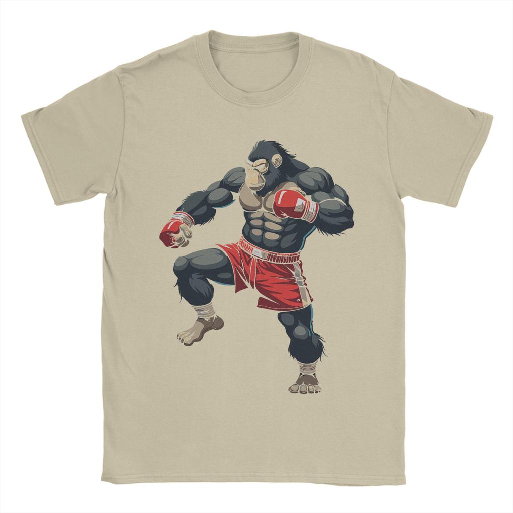 Muay Thai Gorilla Thai Boxing Cotton T-Shirt For Men Summer  Classic T Shirts O-Neck Hipster Tees Big Size Hot Sale Clothes