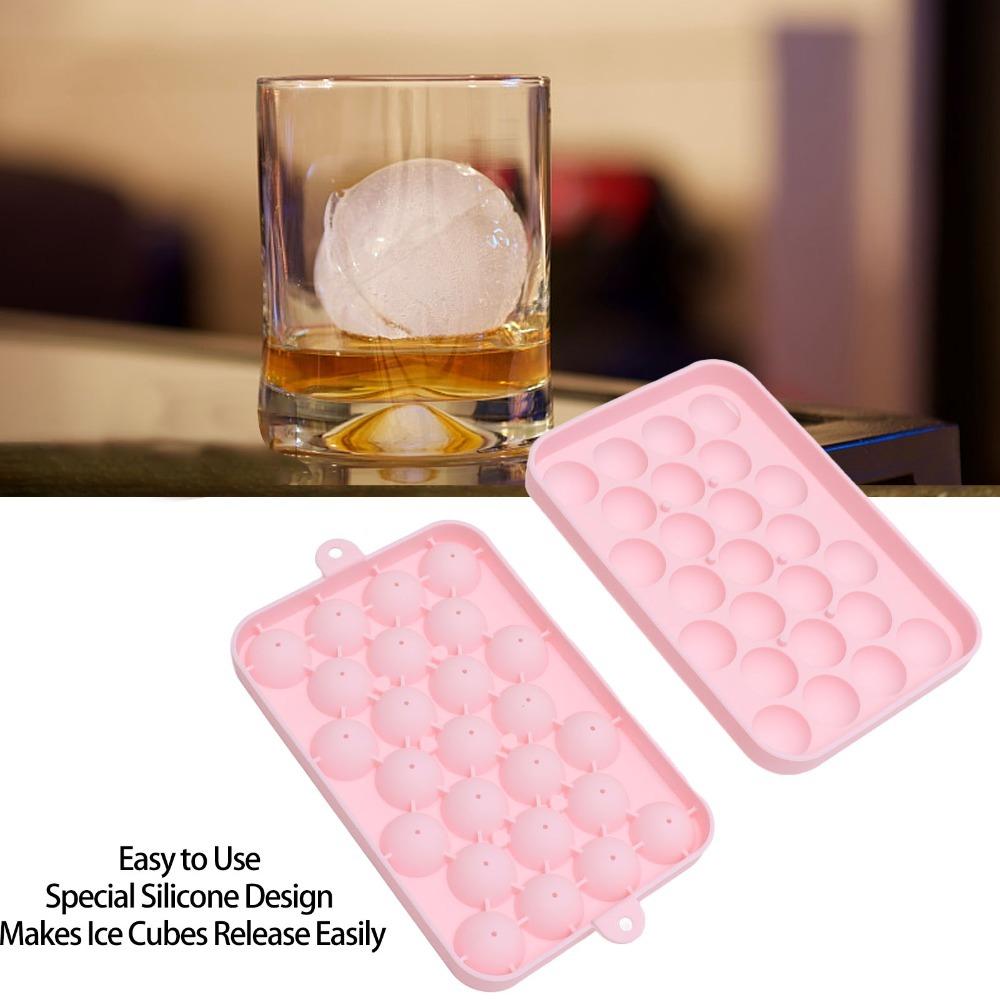 Easy Release Round Ice Sphere Tray Silicone Ice Ball Maker Mold With Lid Ice Cube Tray Parties