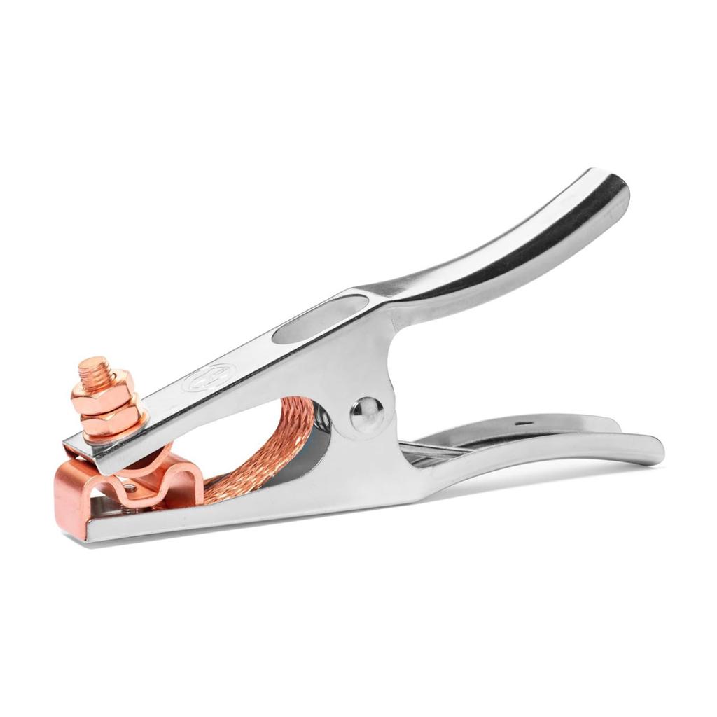 500A Electroplated Welding Ground Clamp High Conductivity Copper Jaws Braided Shunt Earth Grounding Cable Clip Tool