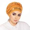 Casual Polyester Knit Headscarf Hat With Embroidered Braid For Autumn Wear