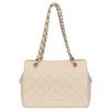 CHANEL No. 8 Standard Chain Tote PTT Caviar Handbag IvoryUsed
