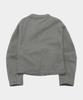 Place Studio Vintage Sand Incision Cotton Washed Single Collar Semi-Fitted Rider Jacket [Grey]
