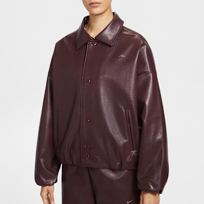 Nike Sportswear Jackets Women's 652 Bright Burgundy Red Lapel Moderate