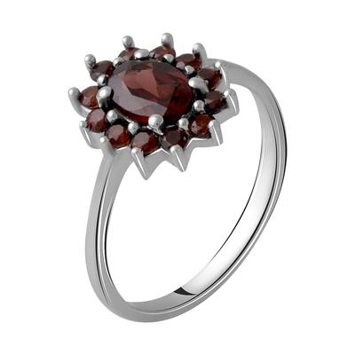 Silberring mit natürlichem Granat 1,359ct (1965535) 2,13 gr. 925 Proben