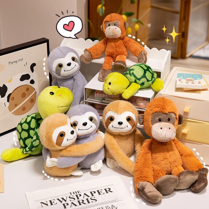 Cute cute sloth turtle doll plush toy little sheep monkey doll children's rag doll birthday gift