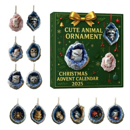 Geode Animal Advent Calendar 2025 24 Days Countdown Calendar with 2D