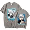 Anime Jujutsu Kaisen Satoru Gojo Grafikdruck T-Shirt Unisex WoUnisex O-Ausschnitt Kurzarm Baumwolle T-Shirt Übergroße Streetwear