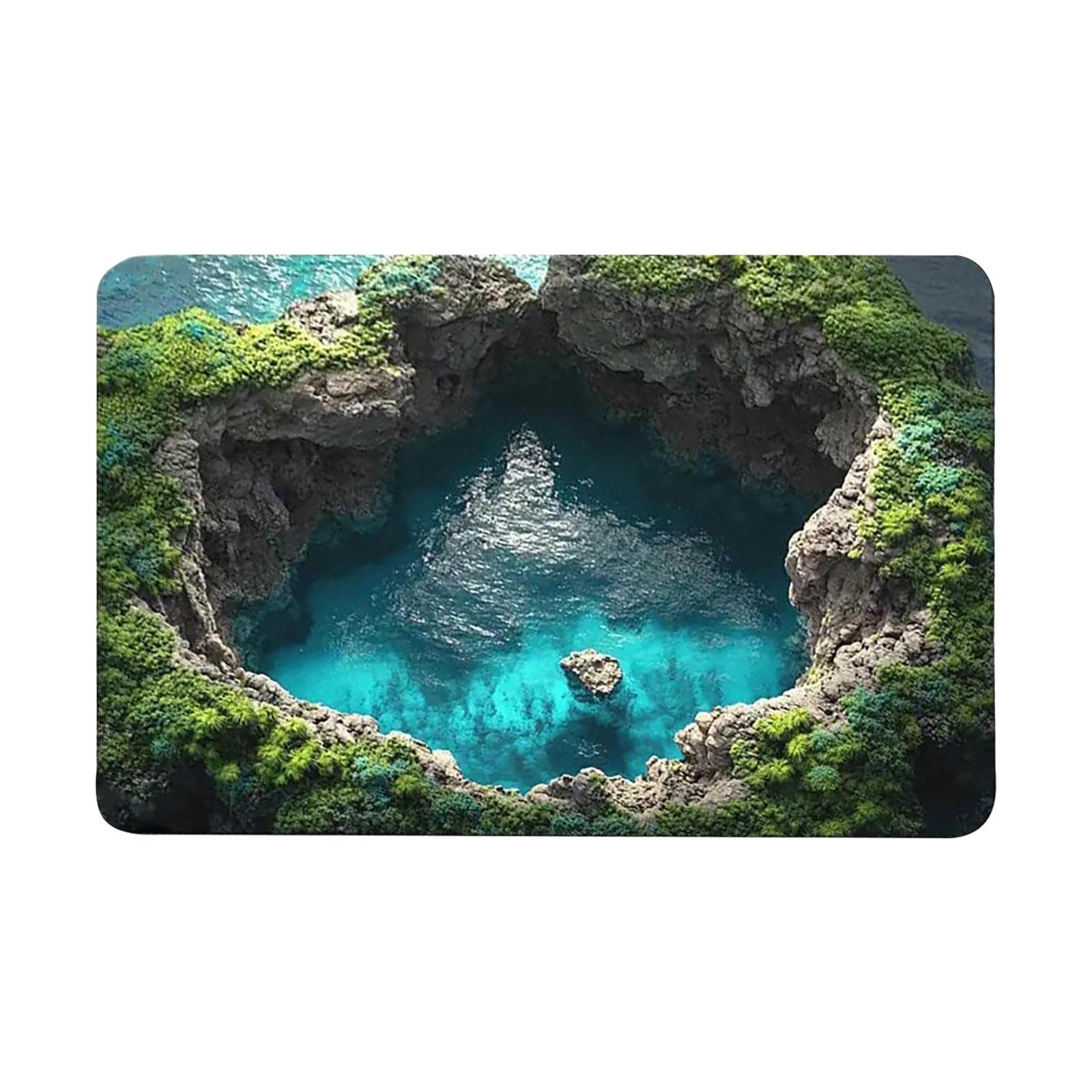 

40x60cm Diatom Mud 3D Visual Floor Mat Absorbent Bathroom Non-Slip Foot Pad Soft Texture Durable Material One Size