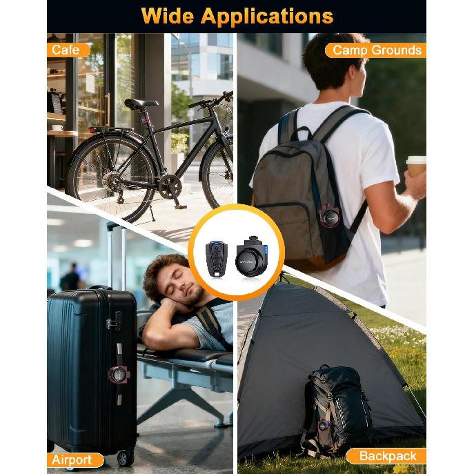 115dB Loud Bike Anti Theft Alarm Wireless Rechargeable Waterproof Bicycle Alarm Security Alarm for E-Bike Motorcycle Scooter 3