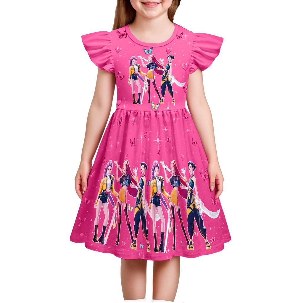 Girls Witch  Girls Flying Sleeves Children's Dress Children's A-line Skirt