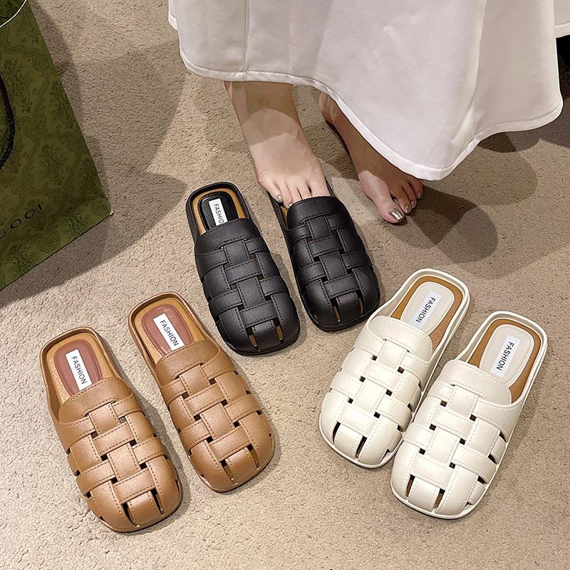 Baotou Half Slippers Women's Summer Wear New with Skirt Soft-soled Single Shoes One Pedal Women's Cool Slippers