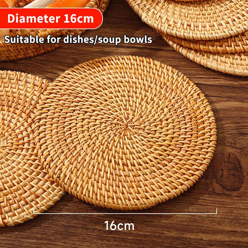 Rattan Heat-Insulating Mat Table Mat Anti-Scalding Pot And Plate Mat High-Temperature Resistant Teacup Mat