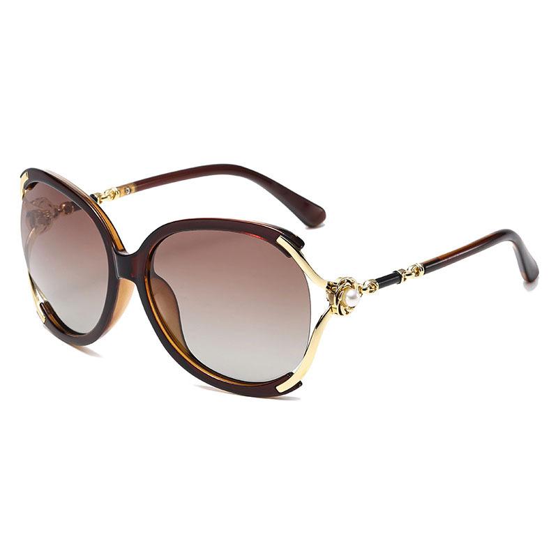 Personalized Cycling Goggles With Large Frames Outdoor Protective Goggles Women'S Pearl Decorated Sunglasses Uv Resistant