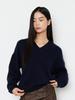 Kelidu Premium Raccoon V-Neck Knit Navy