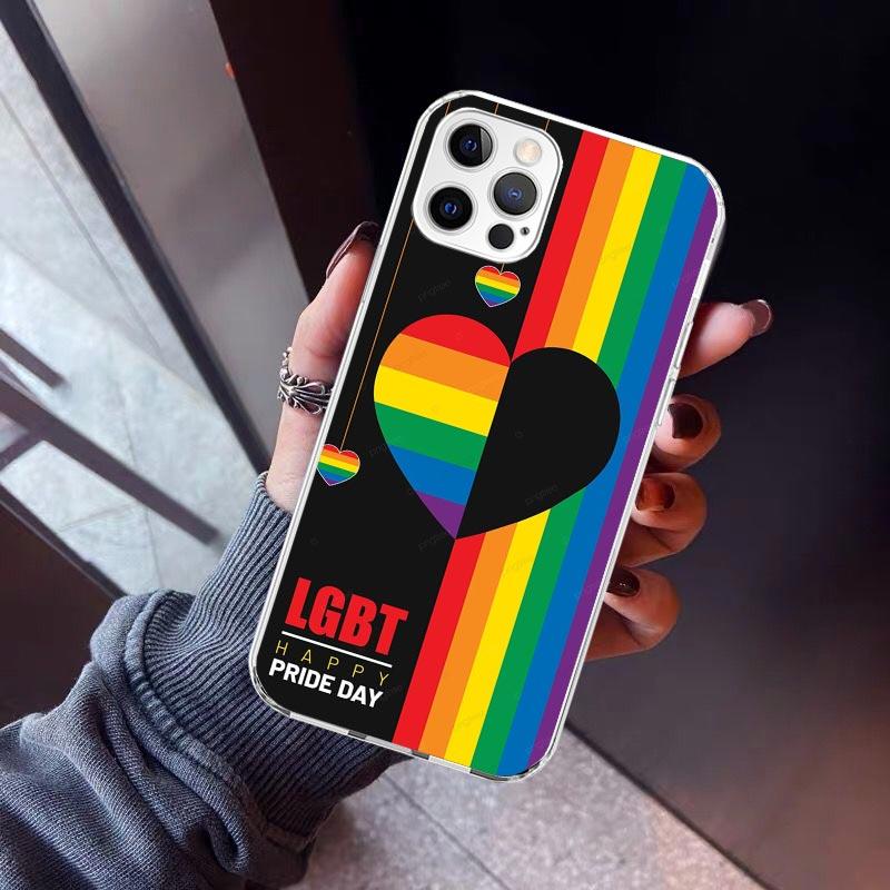 Love Is Love LGBT Rainbow Phone Case For iPhone 17 Air 16 15 Pro Max 14 Plus 13 Mini 12 11 Cover 7 8 SE Silicone Shell Print Fun