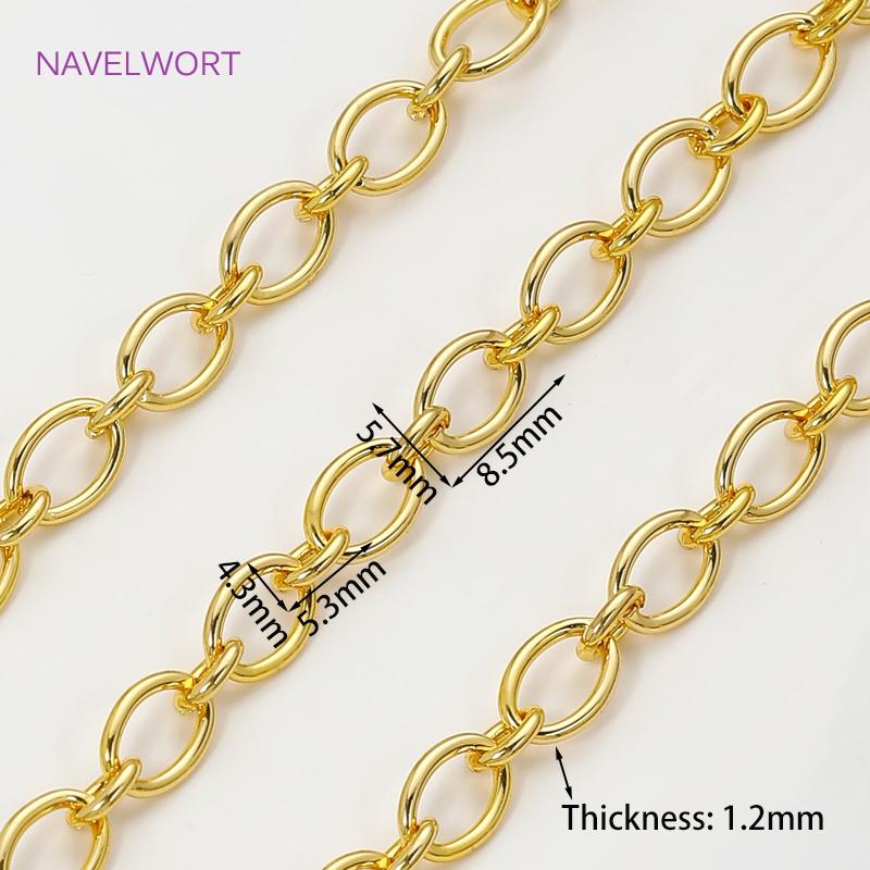 1 Meter 18K Gold Plated Brass Bulk Chains For Needlework,Decorative Chain For Jewellery,DIY Handmade Necklace Bracelet Finding