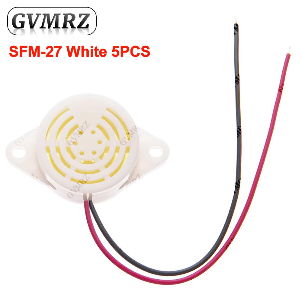 Wired Active Buzzer Assortment Kit 3-24V SFM-20B/SFM-27 (White/Black)/SHD4216  DC Continuous Sound for Alarm Systems & Arduino