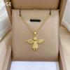Angel Little Girl Light Luxury Temperament Gorgeous Full Diamond Necklace Female Versatile Collarbone Chain Titanium Steel Chain