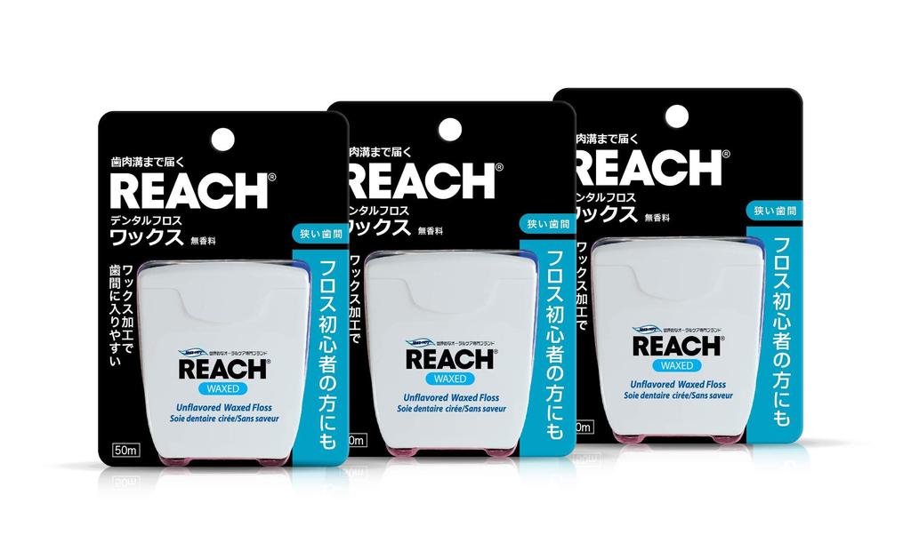 REACH Dental Floss Wax 50m (Set of 3)