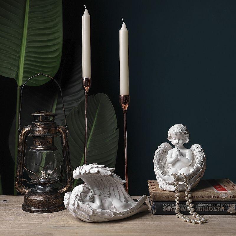 Nordic Creative Resin Angel Figurine, Modern Angel Sculpture Decorative Desktop Ornament