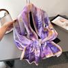 Qizifeng shadow printing cut flower spring and summer silk scarf large long scarf high-end travel shawl sun protection women's scarf headscarf