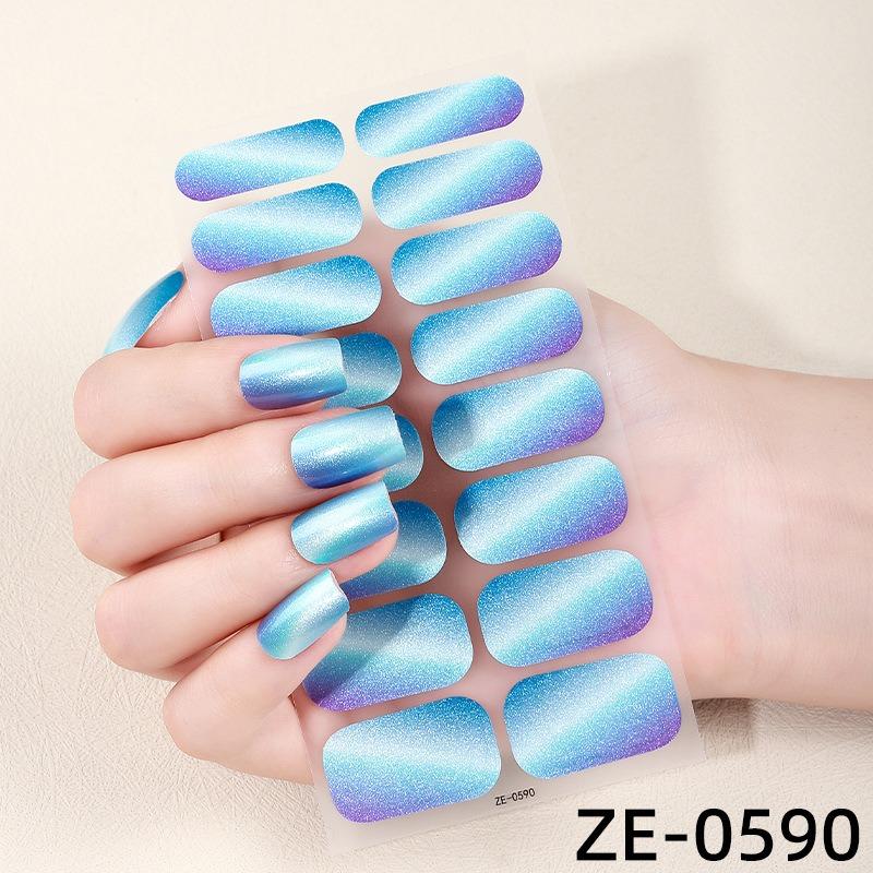 1SET Flash Cat's Eye Nail Oil Film Nail Art Sticker European and American Scallion Powder Nail Sticker Nail Art Sticker