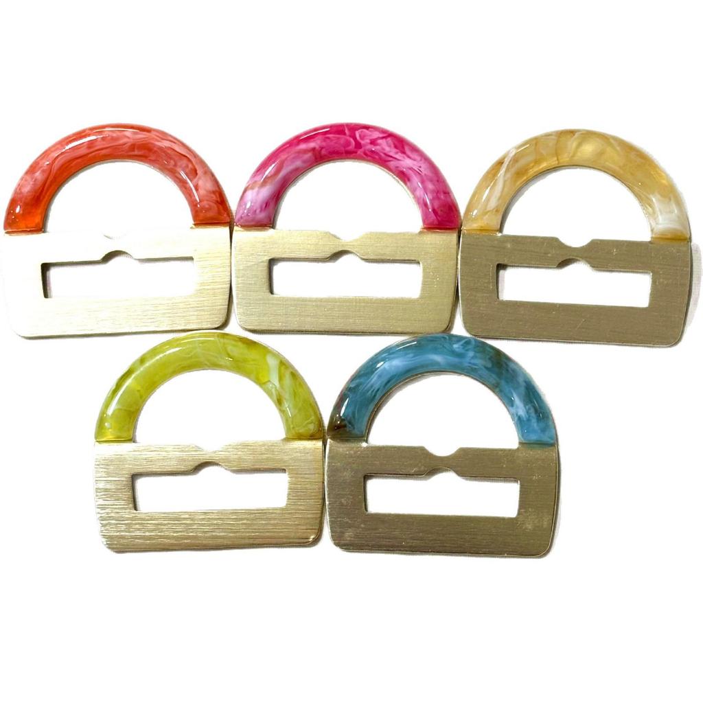 Colorful Resin & Aluminum Alloy Belt Buckle: European & American Style Clothing Accessory