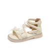 Größe 26-37, Mädchensandalen 2025 Sommer neue Schleife High-Top Römische Sandalen mit offenen Zehen Mädchen Prinzessinnenschuhe