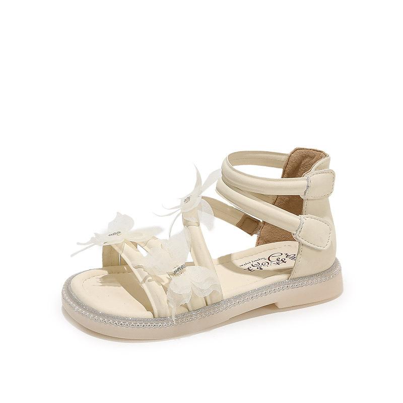 Größe 26-37, Mädchensandalen 2025 Sommer neue Schleife High-Top Römische Sandalen mit offenen Zehen Mädchen Prinzessinnenschuhe