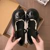 French bow lace thick heel Mary Jane shoes women's 2025 autumn new versatile light mouth British style small leather shoes