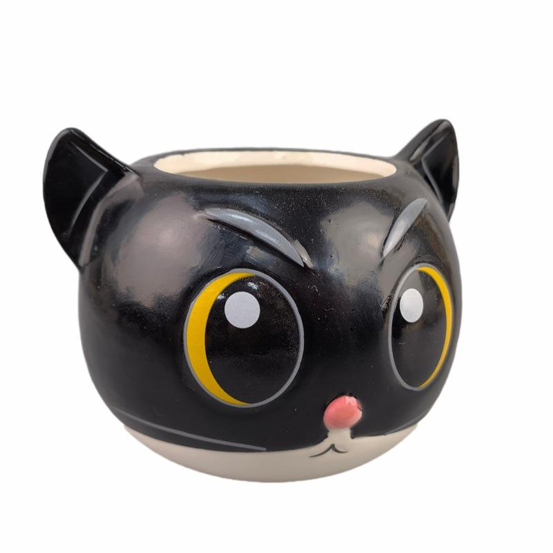 Little Black Cat Mug Movie Animation Cute Ceramic Cup Coffee Couple Water Cup Black Cat Sheriff Cup