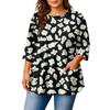 Dámska módna blúzka s potlačou a krátkym rukávom vo veľkosti Plus Size pre elegantné dochádzanie do práce a bežné nosenie