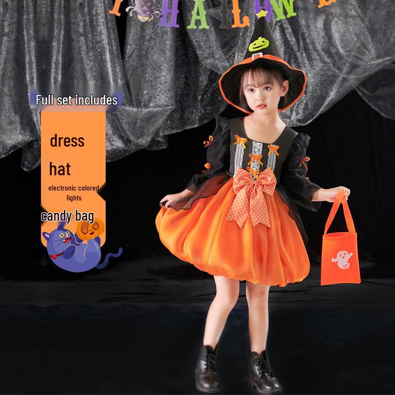 Children's Witch and Princess Halloween Costume Dress