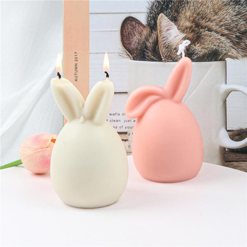 3D Silicone Rabbit Egg Candle Mold for Easter and Halloween