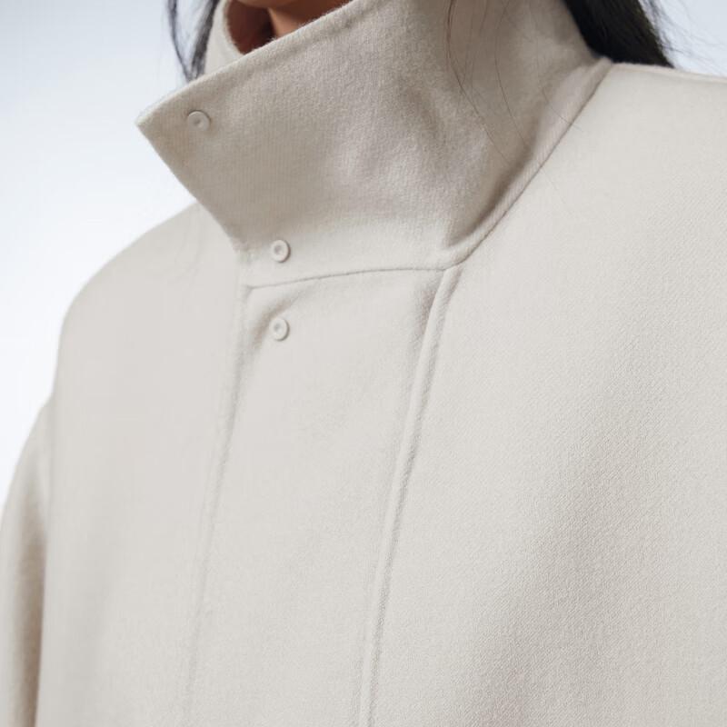 JNBY Rough Tweed Stand Collar Mid-length Wool Coat