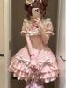 Japanisches Sweet Lolita Kawaii Elegantes Kleid Damen Prinzessin Y2k Schleife Fake Zweiteiler Kleider Weiblich Korea Stil Design Schicke Outfits