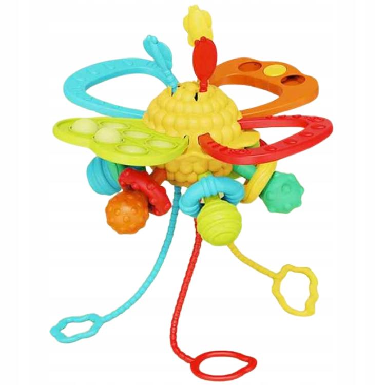 Colorful Anti-Stress Toy Sensory Teether Soft Ball With Accessories