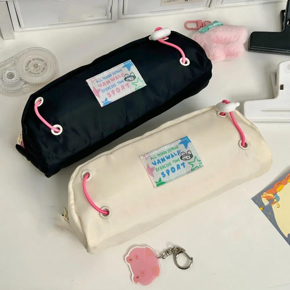 Y2K Stationery Bag Drawstring Pencil Case Fashion Cartoon Pen Pouch  Signature