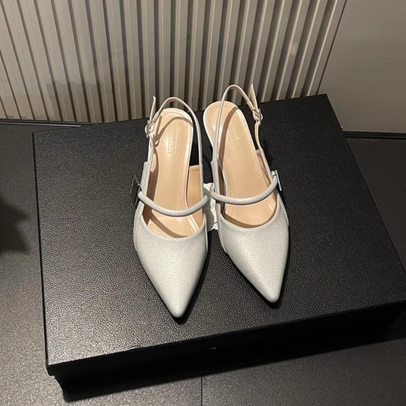 

Fashion thick heel temperament pointed French fairy Roman bag head sandals women s skirt 2025 summer new 40