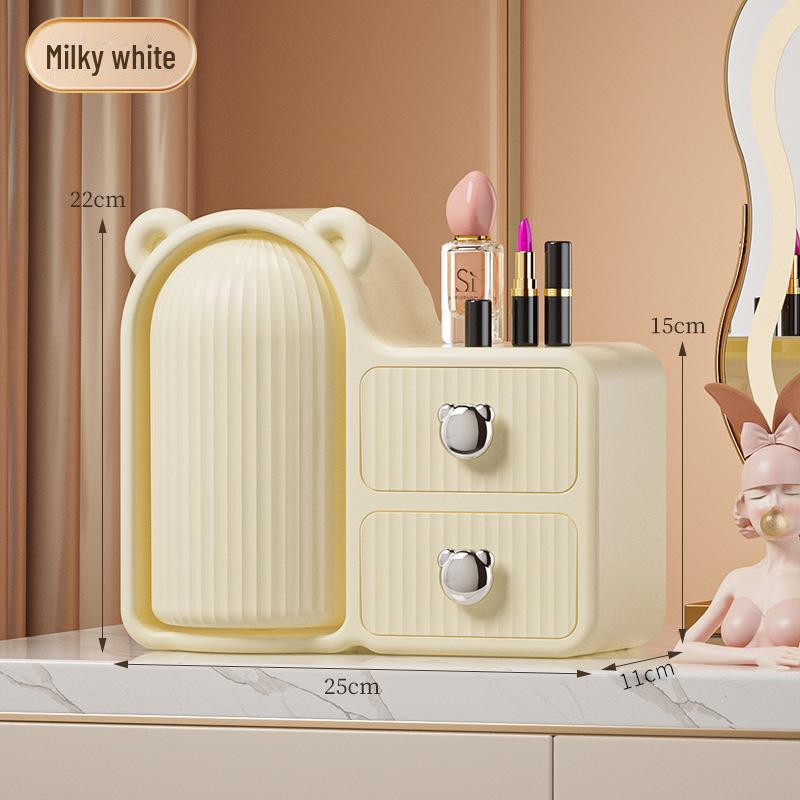 High-End Rotating Makeup and Skincare Organizer with Dust-Proof Drawers