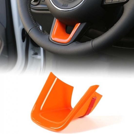 Orange Center Steering Wheel Knob Cover For Jeep Renegade 2015+ Compass 2017-20