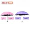 1/2PCS Portable Water Flowering Umbrella Manual Open UV Protection Sun Rain Dual Use Parasol Black Coating Creative Design