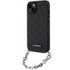 Karl Lagerfeld KLHCP14SSACKLHPK iPhone 14 / 15 / 13 6.1" Black/black Hardcase Saffiano Monogram Chain