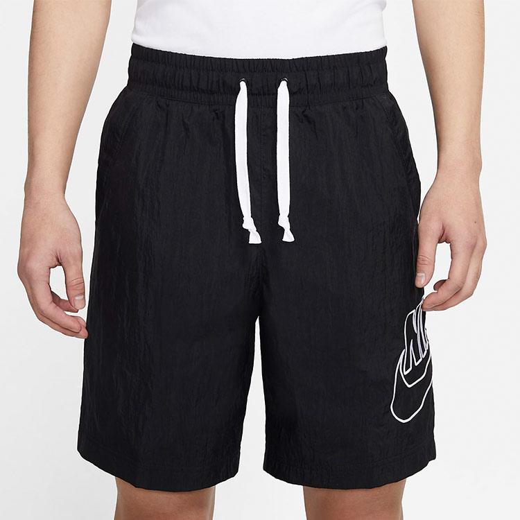 Nike Logo Embroidered Drawstring Mid-Waist Letter Print Sports Shorts Men Bottoms Black DB3811-010