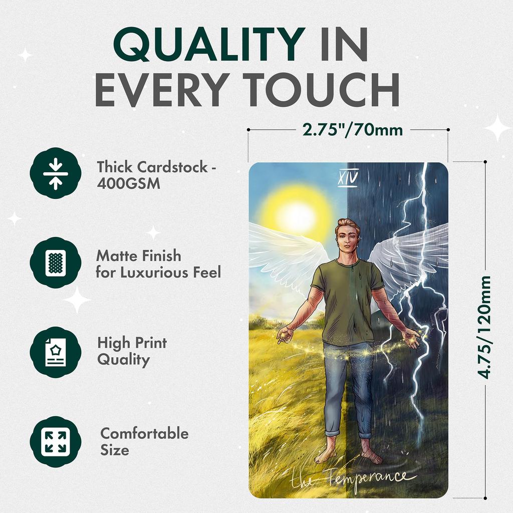 Wyspell Wild Reflections Tarot Tarot Cards with Beautiful Tarot Card Set for Beginners Cards Nature-Inspired Guidebook,