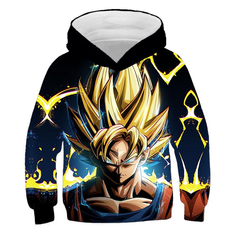 3-12Y Girls Anime Top Long Sleeve Kids Boys Dragon Ball Z Graphic Autumn Child Sweatshirt Hoodies Spring Children's Soft Clothes