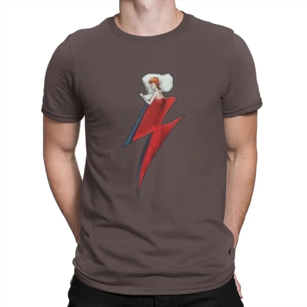 Cool Cool B-Bowie Creative TShirt for Men Sleeping Round Collar Pure Cotton T Shirt Hip Hop Birthday Gifts OutdoorWear