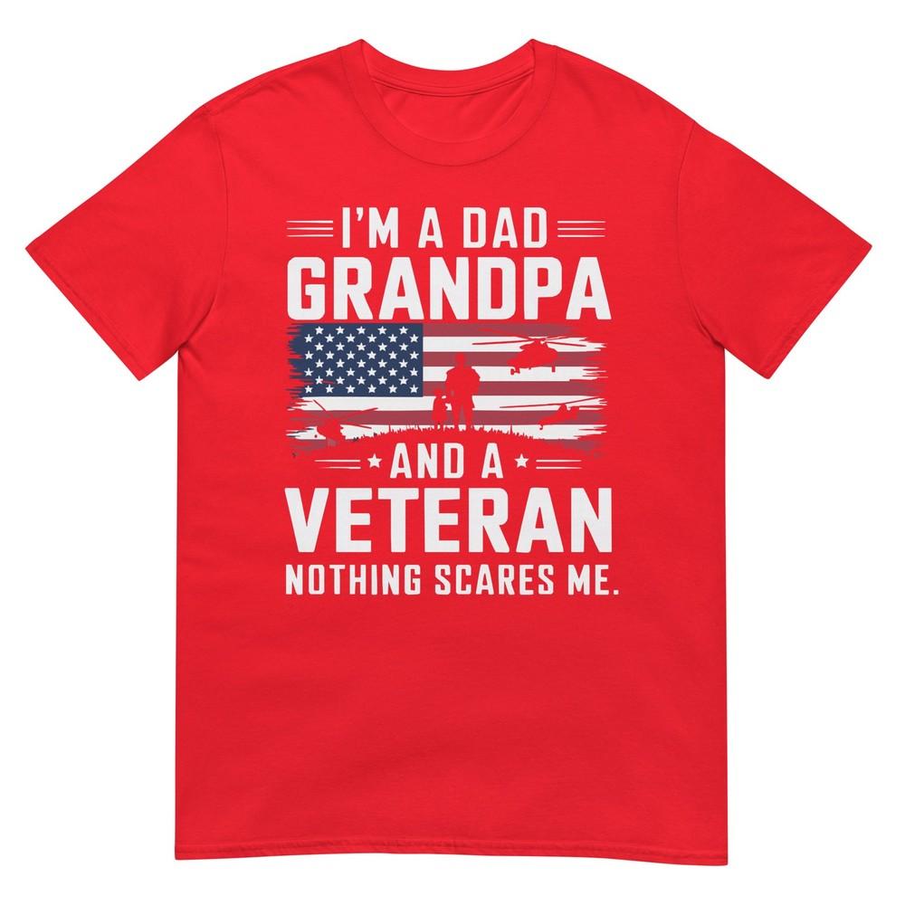 Im A Dad Grandpa And Veteran Fathers Day Veteran Usa Tshirt S